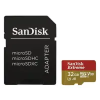Sandisk | Extreme microSDHC + SD Adapter + Rescue Pro Deluxe 100MB/s A1 C10 V30 UHS-I U3 | 32 GB | Micro SDHC + SD Adapter | Flash memory class 10