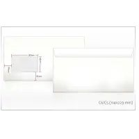 Ümbrikud Postac E65 RH 114x229mm, valge, 1000tk, aken 45x90
