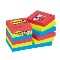 Märkmepaber Post-It Super Sticky Jewel Pop 51x51mm, 12 tk, assortiivärvid