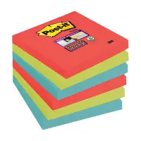 Märkmepaber Post-It Super Sticky Bora Bora  76x76 mm, assortii, 6tk