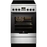Electrolux Cooker EKC54550OX Freestanding, Stainless steel, Width 50 cm, Integrated timer, 57 L, LED, 60 cm, Vitroceramic, Electric
