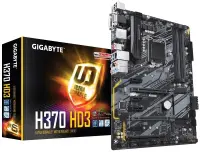 Mainboard|GIGABYTE|Intel H370 Express|LGA1151|ATX|4xPCI-Express 1x|2xPCI-Express 16x|1xPCI|1xM.2|Memory DDR4|Memory slots 4|1x15pin D-sub|1xDVI|1xHDMI|2xUSB 2.0|5xUSB 3.1|1xUSB type C|1xPS/2|1xRJ45|6xAudio port|H370HD3