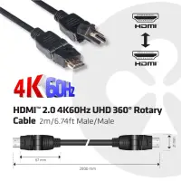 CLUB 3D HDMI2.0 360 Rotary Cable 2m – pilt 13