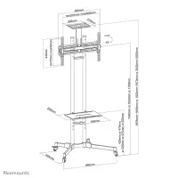 NEOMOUNTS Mobile Floor Stand 32-70i Blac – pilt 19
