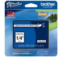 Brother TZe-211 markeerimisteip Must valgel taustal