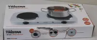 SALE OUT. Tristar KP-6245 Hot plate, 2 thermostats, 2 burners, 5 adjustable settings, Heat resisting housing, 1500W&1100W, White | Tristar | Free standing table hob | KP-6245 | Hob type Electric | White | DAMAGED PACKAGING, DENTED BODY