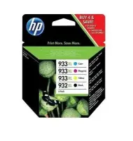 HP 932XL Black/933XL Cyan/Magenta/Yellow 4-pack Original Ink Cartridges tindikassett 4 tk Originaal High (XL) Yield Must, Tsüaan, Magenta, Kollane
