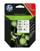 HP 950XL High Yield Black/951XL High Yield Cyan/Magenta/Yellow 4-pack Original Ink Cartridges tindikassett 4 tk Originaal High (XL) Yield Must, Tsüaan, Magenta, Kollane