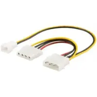 Goobay 96118 PC Y power cable/adapter; 5.25 inch male to 1x 5.25 inch female and 1x 2-pin fan (12 V) 0.25m