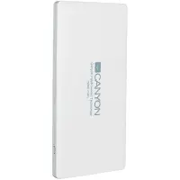 CANYON PB-51 Power bank 5000mAh Li-polymer battery,with Smart IC, Input 5V/2A, Output 5V/2A(Max), 138*69*9.2mm, 0.146kg,White