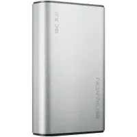 CANYON EOL Power bank 10000mAh Li-polymer battery, Input Micro/PD 18W(Max), Output PD/QC3.0 18W(Max), with Smart IC, Aluminium alloy, cable length 0.24m, 100*62*22mm, 0.25kg, Silver