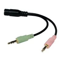 Logilink | Audio Adapter 3.5 Stereo 4-Pin Female to 2 x 3.5 Stereo Male | 4-pin 3.5 mm stereo jack | 2 x 3-pin stereo female socket