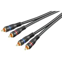 Goobay Stereo RCA cable 2x RCA; double shielded 60795 2 RCA male, 2 RCA male, 2 m, Black
