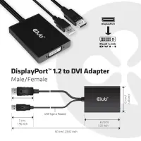 CLUB3D cac-1010 Displayport/usb DVI-I Daul link Must, Valge – pilt 3