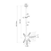 NEOMOUNTS Ceiling Mount 32-75i 106-156cm – pilt 13