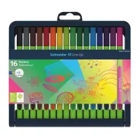Tindipliiatsite komplekt Schneider Line-Up 0,4mm, roheline korpus, 16 värvi