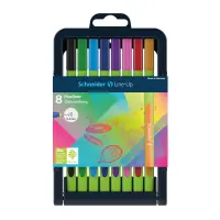 Tindipliiatsite komplekt Schneider Line-Up 0,4mm, roheline korpus, 8 värvi