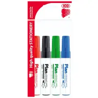 Tahvlimarkerite komplekt Ico Plan, 4 värvi