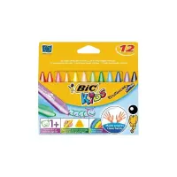 Rasvakriidid BIC Plastidecor, kolmnurkne, 12 tk
