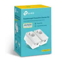 TP-LINK | Passthrough Powerline 600 Starter Kit | TL-PA4010P KIT | 10/100 Mbit/s | Ethernet LAN (RJ-45) ports 1 | Data transfer rate (max) 600 Mbit/s | Extra socket – pilt 8