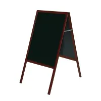 Kriiditahvel BI-OFFICE 60x90, kõrgus 120cm,  harkjalg, kirsipunane puitraam, must