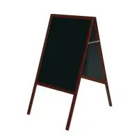 Kriiditahvel BI-OFFICE 60x90, kõrgus 120cm,  harkjalg, kirsipunane puitraam, must