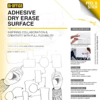 Valgetahvel iseliimuv BI-OFFICE Dry Erase Surface 60x90cm, valge – pilt 2