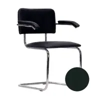 Klienditool Sylwia Arm V-4, kroom, kunstnahk, must