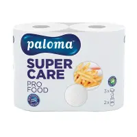 Rullpaberrätikud PALOMA SUPER CARE Pro food, 3kih., 2 rulli, valge mustriga