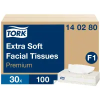 Kosmeetilised salvrätikud Tork Extra Soft F1, 20,8cmx20cm, 2-kih, 100 lehte, valge,140280 – pilt 2