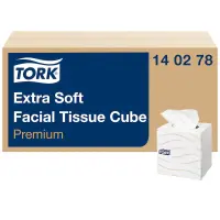 Kosmeetilised salvrätikud Tork EXTRA SOFT, 20,8x20cm, 2-kih. 100tk , valge (kogus 30 tükki)