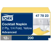 Salvrätikud TORK Advanced, 2-kih, 24x24cm, 200l/pk, kollane – pilt 7