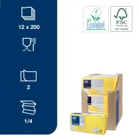 Salvrätikud TORK Advanced, 2-kih, 24x24cm, 200l/pk, kollane – pilt 8