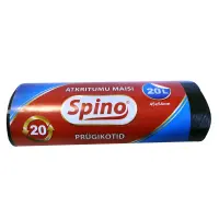 Prügikotid SPINO 20L, 20tk, 10mic HDPE, 45x56cm,must (kogus 2 tükki)