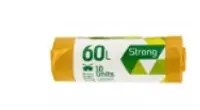 Prügikotid SORTEX 60L, 60x75cm, 30mic, LDPE, 10 tk, kollane (kogus 2 tükki)