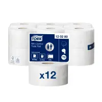 Tualettpaber Tork Mini Jumbo T2, 9.7cm x 170m, 2-kih, valge 120280 (kogus 12 tükki)