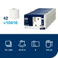 Tualettpaber TORK Soft Conventional T4, 3 kih. 250l rullis, 9,8cmx29,5m, valge 110316, 8 rulli – pilt 6