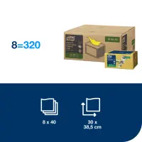Puhastuslapid TORK Premium W8, 38x30cm, pakendis 40tk kollane – pilt 4
