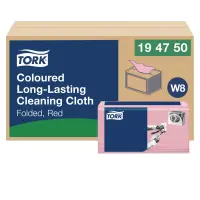 Puhastuslapid TORK Premium W8, 38x30cm,pakendis 40tk, punane – pilt 2