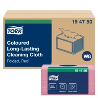 Puhastuslapid TORK Premium W8, 38x30cm,pakendis 40tk, punane – pilt 6