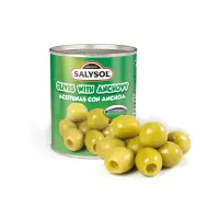 Rohelised oliivid SALYSOL, anšoovisega, 120g/50g