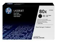 HP 80X Originaal Must 2 tk