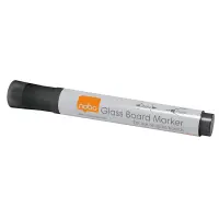 Tahvlimarker klaastahvlile NOBO, must, 4 tk