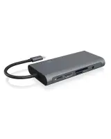 ICY BOX IB-DK4040-CPD Juhtmega ühendatud USB 3.2 Gen 1 (3.1 Gen 1) Type-C Söehall, Must