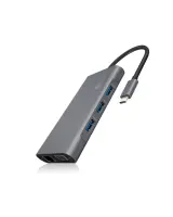 ICY BOX IB-DK4040-CPD Juhtmega ühendatud USB 3.2 Gen 1 (3.1 Gen 1) Type-C Söehall, Must – pilt 3