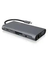 ICY BOX IB-DK4040-CPD Juhtmega ühendatud USB 3.2 Gen 1 (3.1 Gen 1) Type-C Söehall, Must – pilt 9