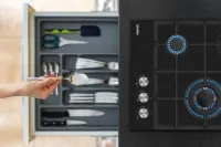 Simfer | Hob | H4.305.HGSSP | Gas on glass | Number of burners/cooking zones 3 | Rotary knobs | Black