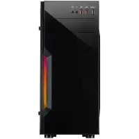 Chassis INTER-TECH B-42 Black Midi Tower, ATX, 2xUSB2.0, Blue LED strip, PSU optional