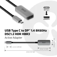 CLUB 3D USB Type C to DP 1.4 8K60Hz – pilt 3