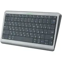 Click&Touch, wireless multimedia keyboard with touchpad embedded into keys, auto-switch between keyboard and touchpad modes, connect to 5 devices via Bluetooth, USB dongle and Type-C, LED status indicators, built-in battery, space grey color